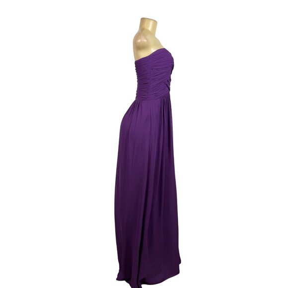 Dessy Womens African Violet Polyester Strapless Formal Gown Full Length Size 4L - Picture 3 of 12